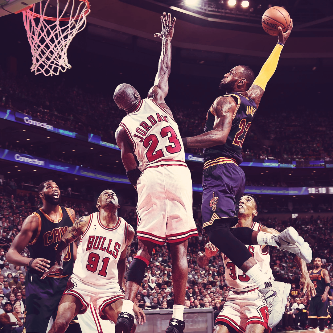 michael jordan dunking on lebron wallpaper