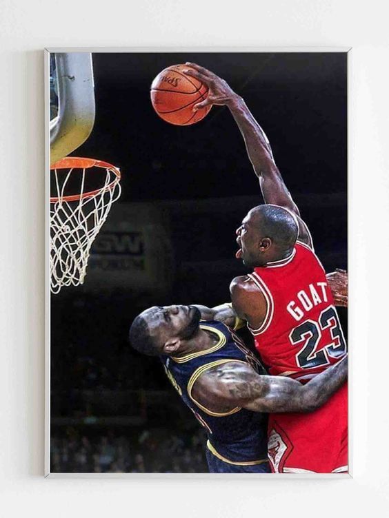 Michael Jordan Dunking Over LeBron James – Must-Have Wallpaper for True Fans
