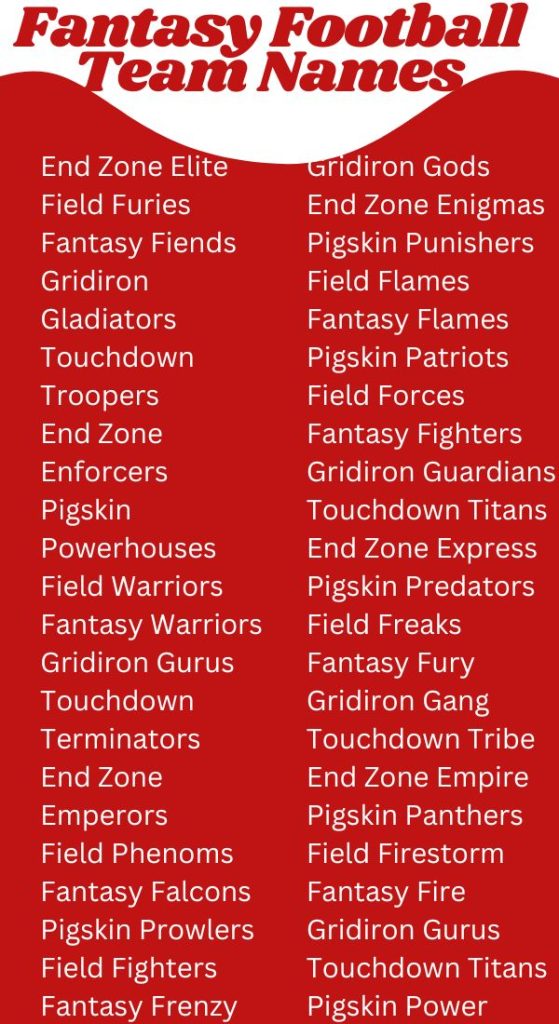 Best Non-Player Fantasy Football Team Names for 2024