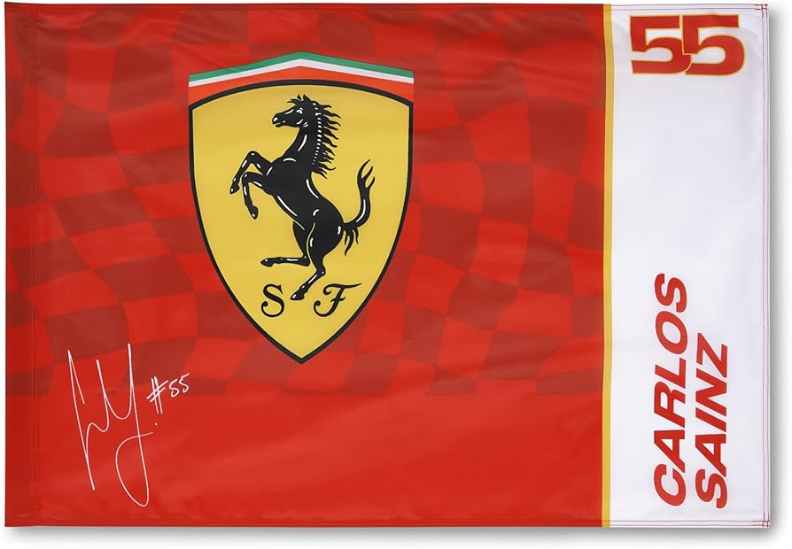 Carlos Sainz 55 Scuderia Ferrari Flag – Perfect for Ferrari F1 Enthusiasts