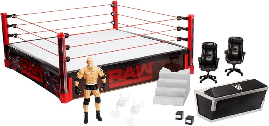 WWE Elite Scale Wrestling Ring with LED Lights for 6-Inch Figures