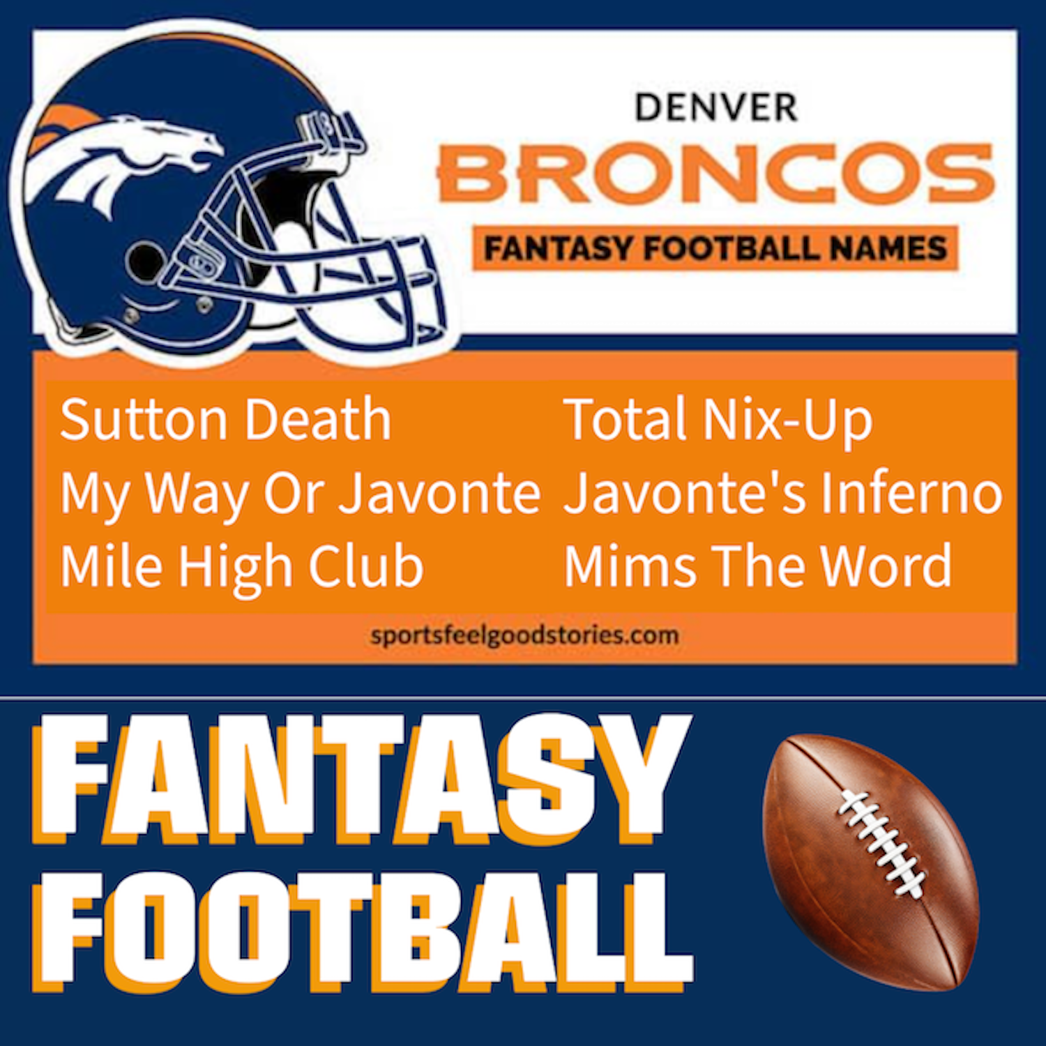 Top 10 Funny Denver Broncos Fantasy Football Team Names for 2024