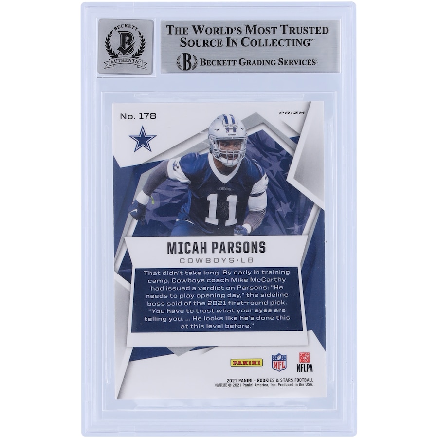 Buy Micah Parsons Signed Rookie Card – Limited Edition & Autographed Cards