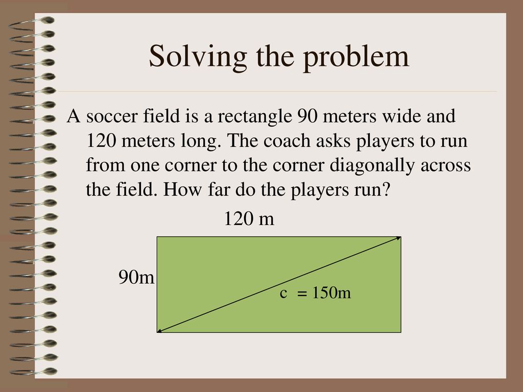 What is the Diagonal Distance Across a 90 Meter Wide Soccer Field?