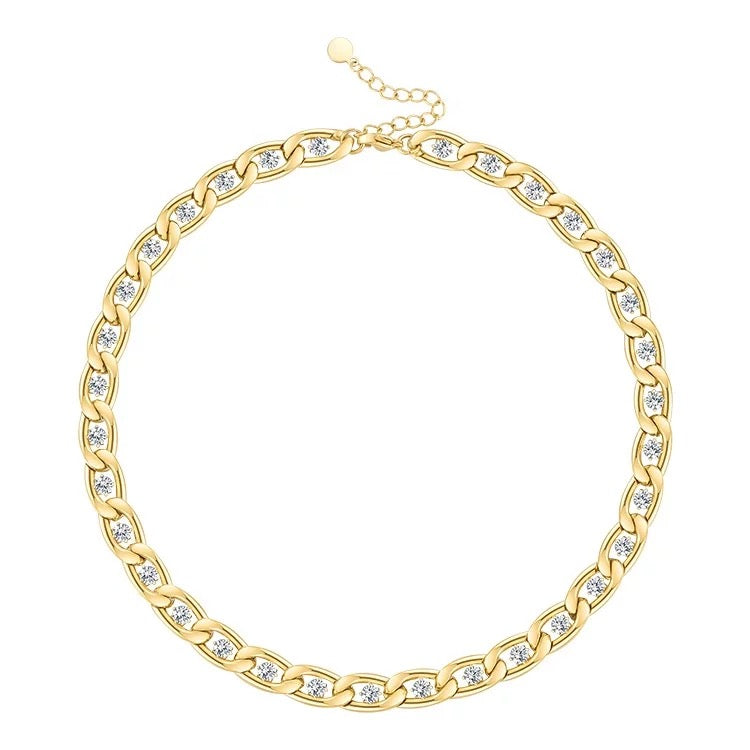 Shop Mazin Jewels Chain Link Necklace - Elegant 18K Gold Plated Design