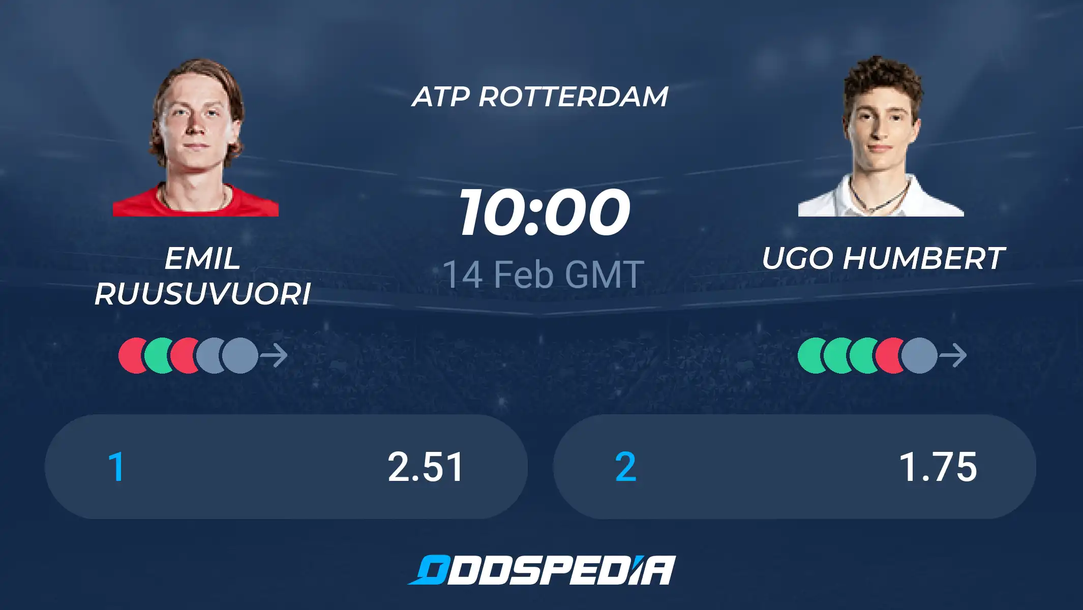 Live Score: Ugo Humbert vs Emil Ruusuvuori - ATP Match Updates