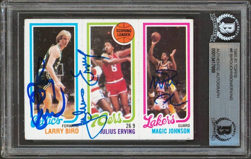 1980 Topps Larry Bird, Julius Erving, Magic Johnson Rookie Card Value
