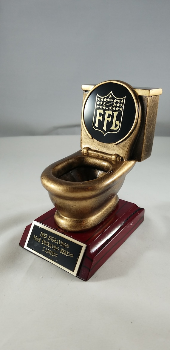 Funny Toilet Bowl Fantasy Football Trophy – Perfect for Last Place
