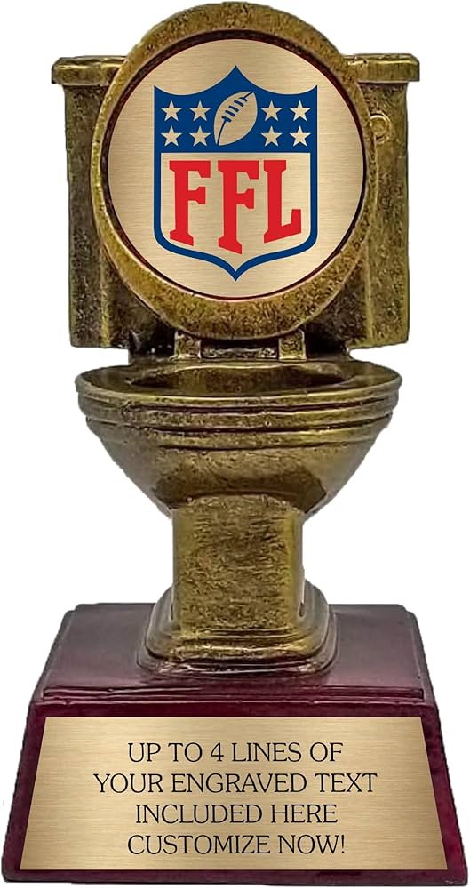 Funny Toilet Bowl Fantasy Football Trophy – Perfect for Last Place