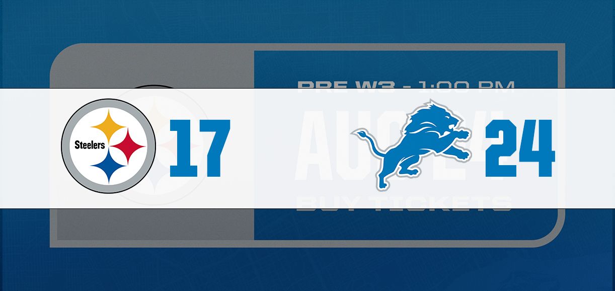 Get Detroit Lions vs Pittsburgh Steelers Tickets - No Service Fees, Guaranteed