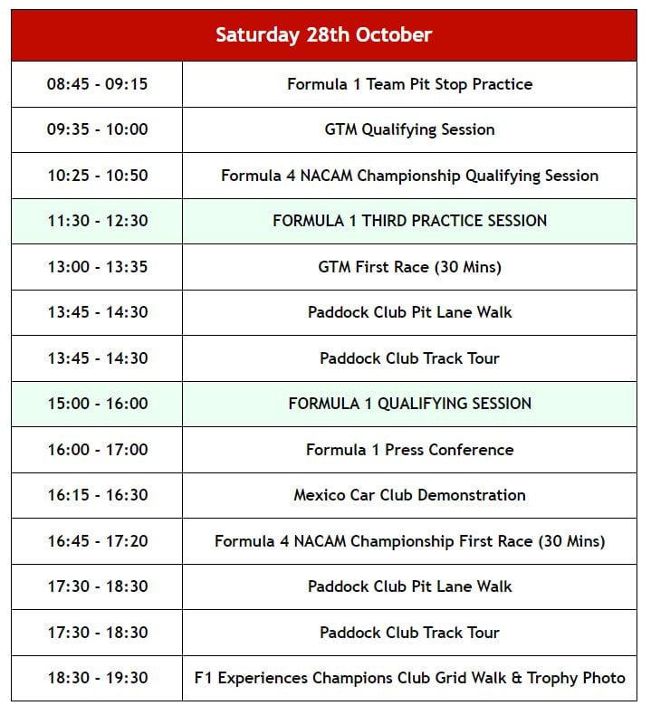 What time is F1 Mexico? Get the full race weekend schedule and start times here!