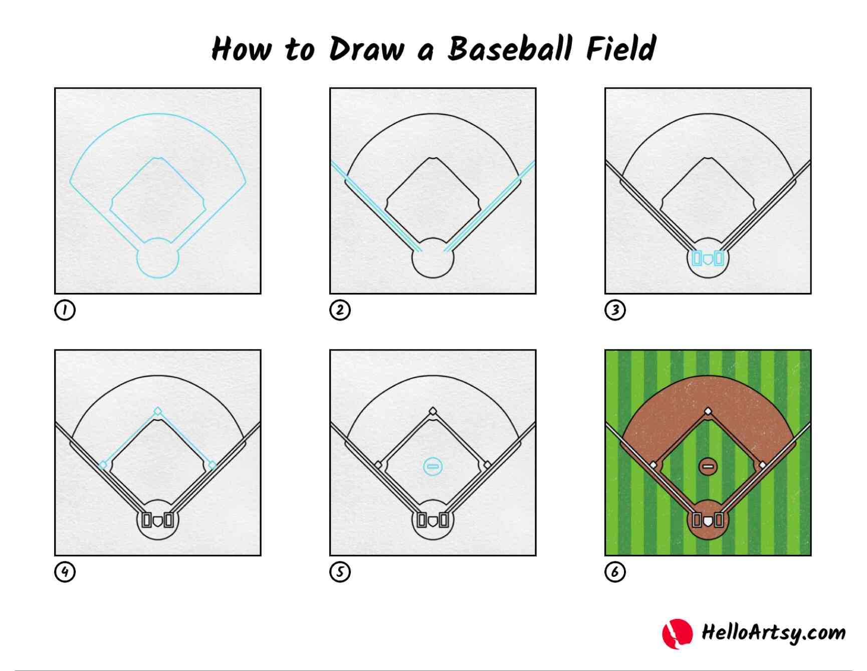 How to draw a baseball field step by step: Quick and easy tutorial inside!